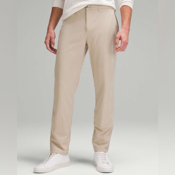 lululemon athletica Men's ABC Classic Fit Trouser Beige/ Tan Size 40 - Picture 1 of 7